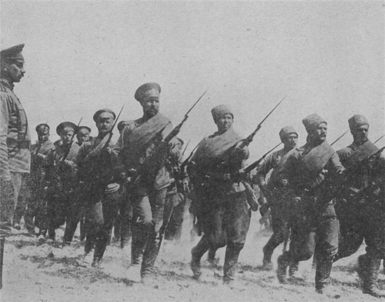 Солдаты 11-го гренадерского Фанагорийского полка времен Первой Мировой войны
